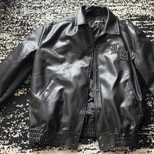 Fashion Nova Black Bomber Jacket with Glossy Finish